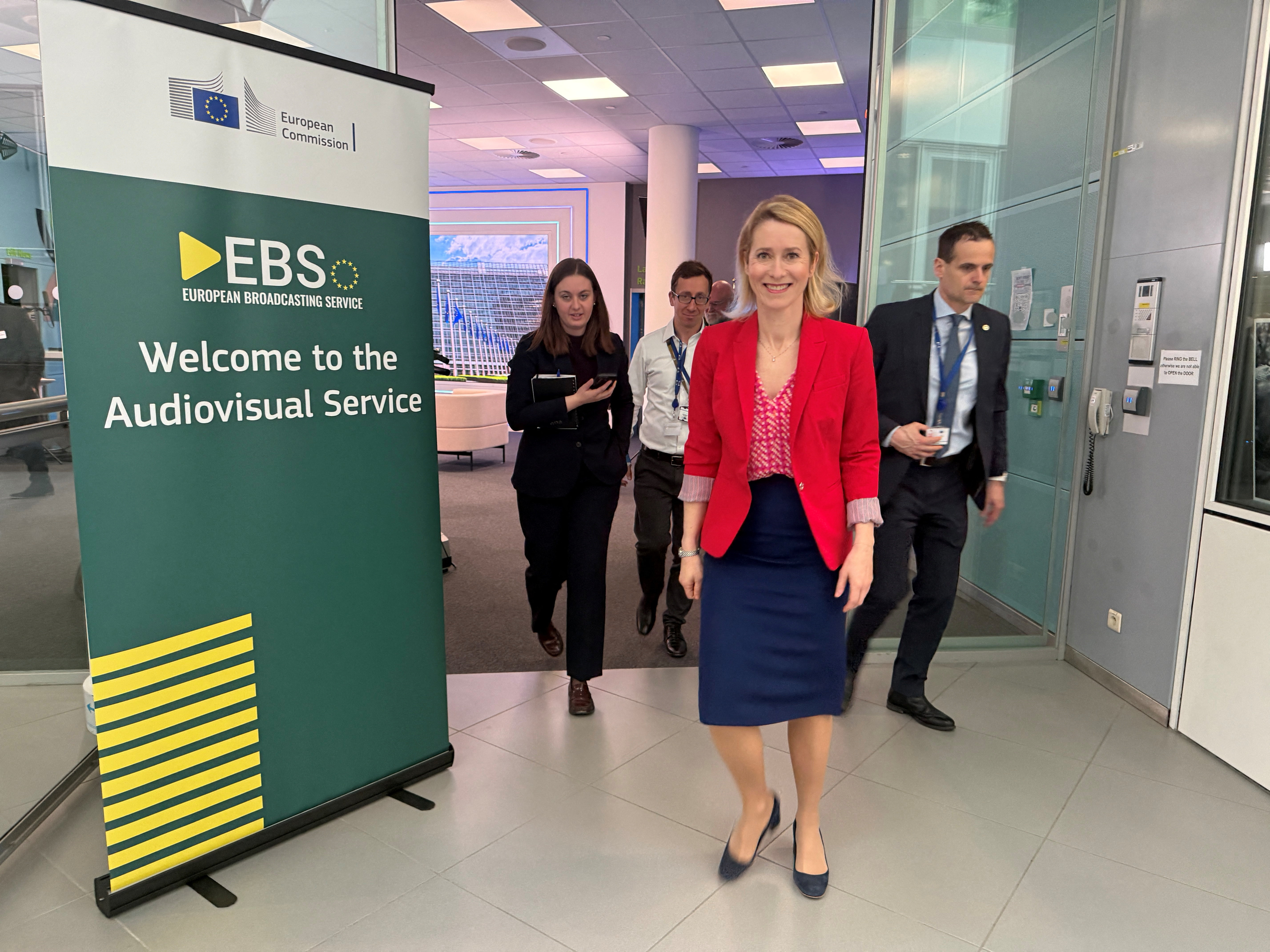EU High Representative for Foreign Affairs and Security Policy, Kaja Kallas walks after an interview with Reuters in Brussels