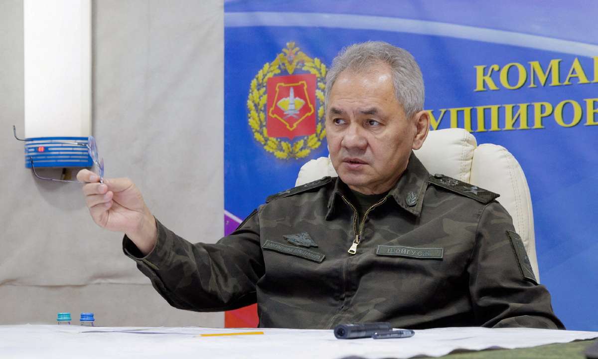 Russia's Defence Minister Sergei Shoigu visits troops in Ukraine