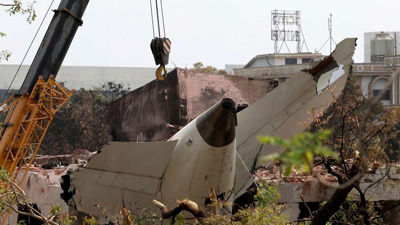 Aftermath of the Air India aircraft crash during take-off in Ahmedabad