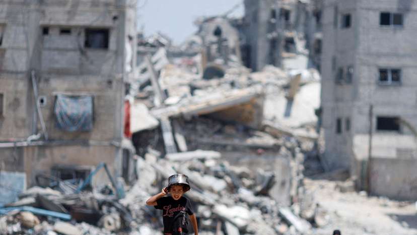 FILE PHOTO: Aftermath of an Israeli strike, in Khan Younis