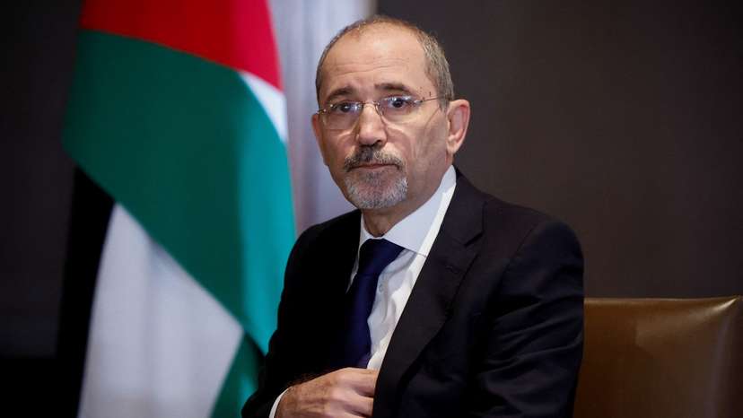 FILE PHOTO: Jordanian Foreign Minister Ayman Safadi looks on during a meeting with U.S. Secretary of State Antony Blinken,