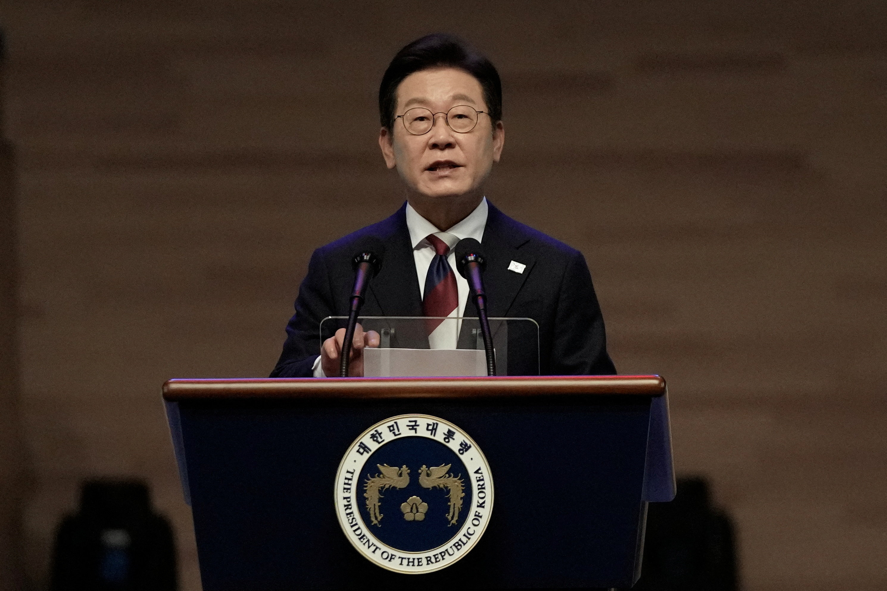 Ceremony to celebrate the 80th anniversary of Korea's liberation, in Seoul