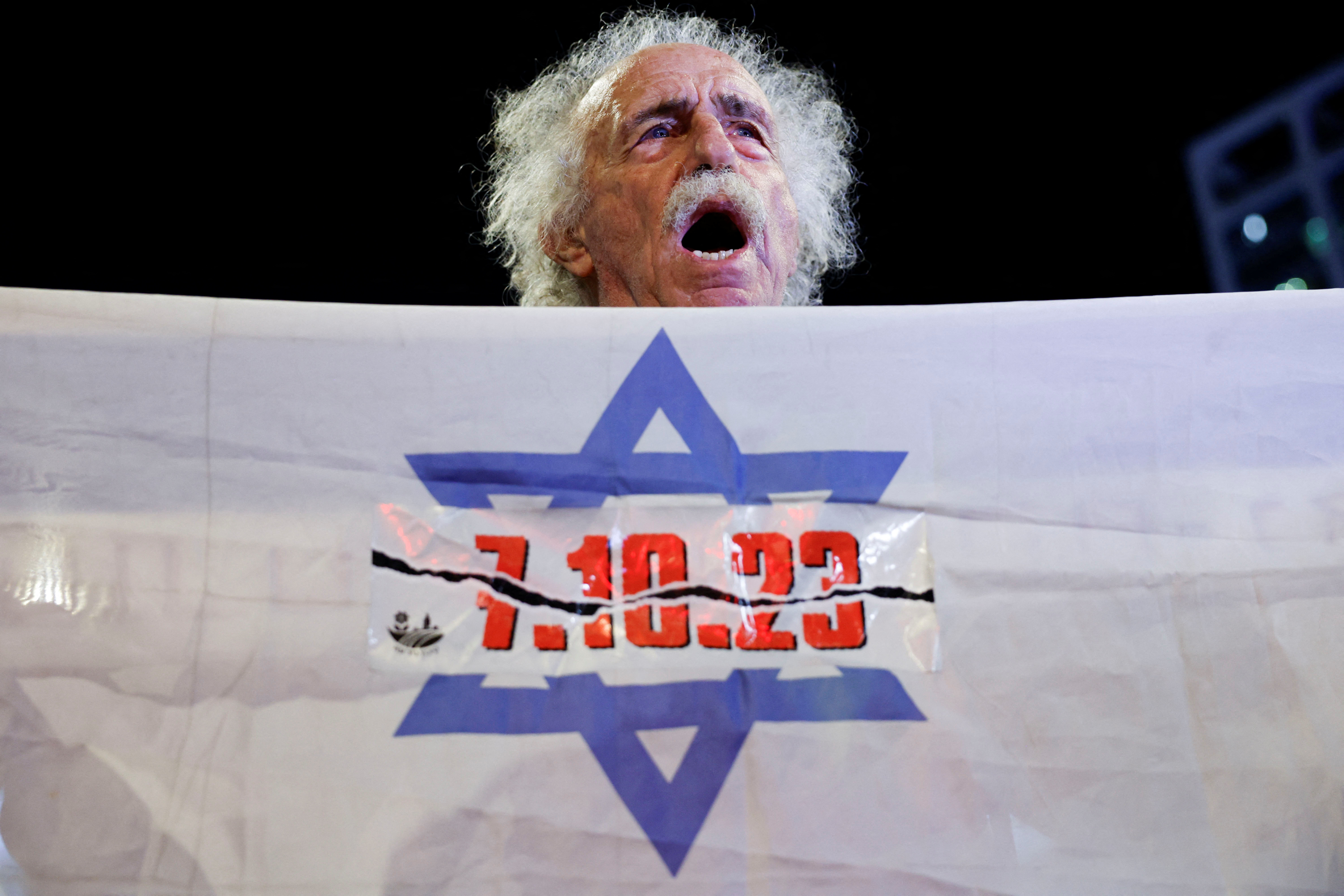 Demonstration demanding the liberation of hostages who are being held in the Gaza Strip, in Tel Aviv