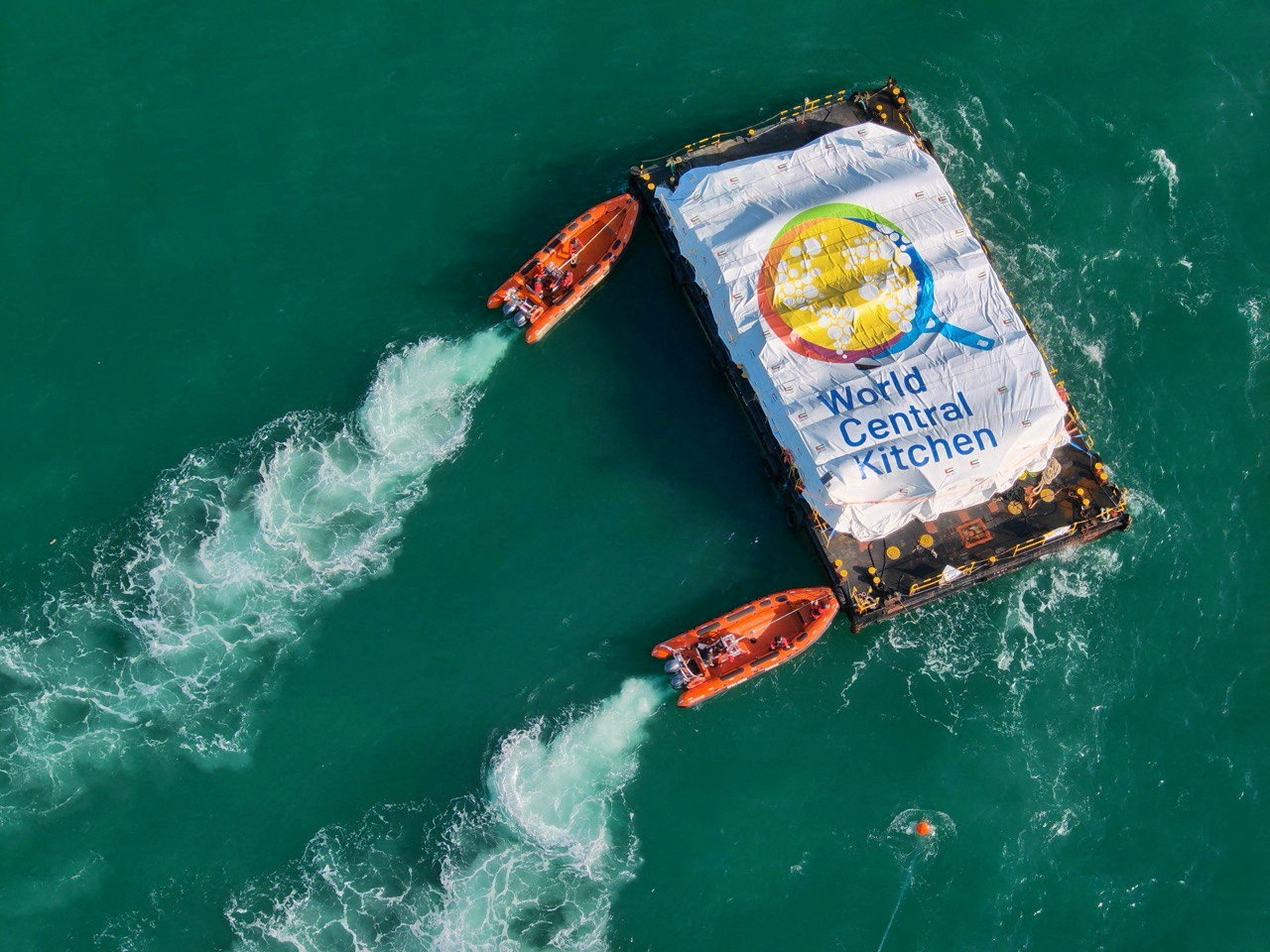 Aid supply ship from Cyprus reaches Gaza coast but weather slows delivery