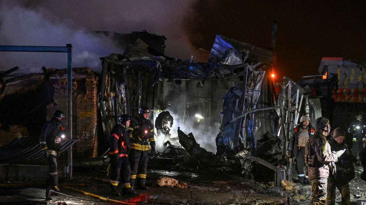 Aftermath of a Russian air strike in Zaporizhzhia