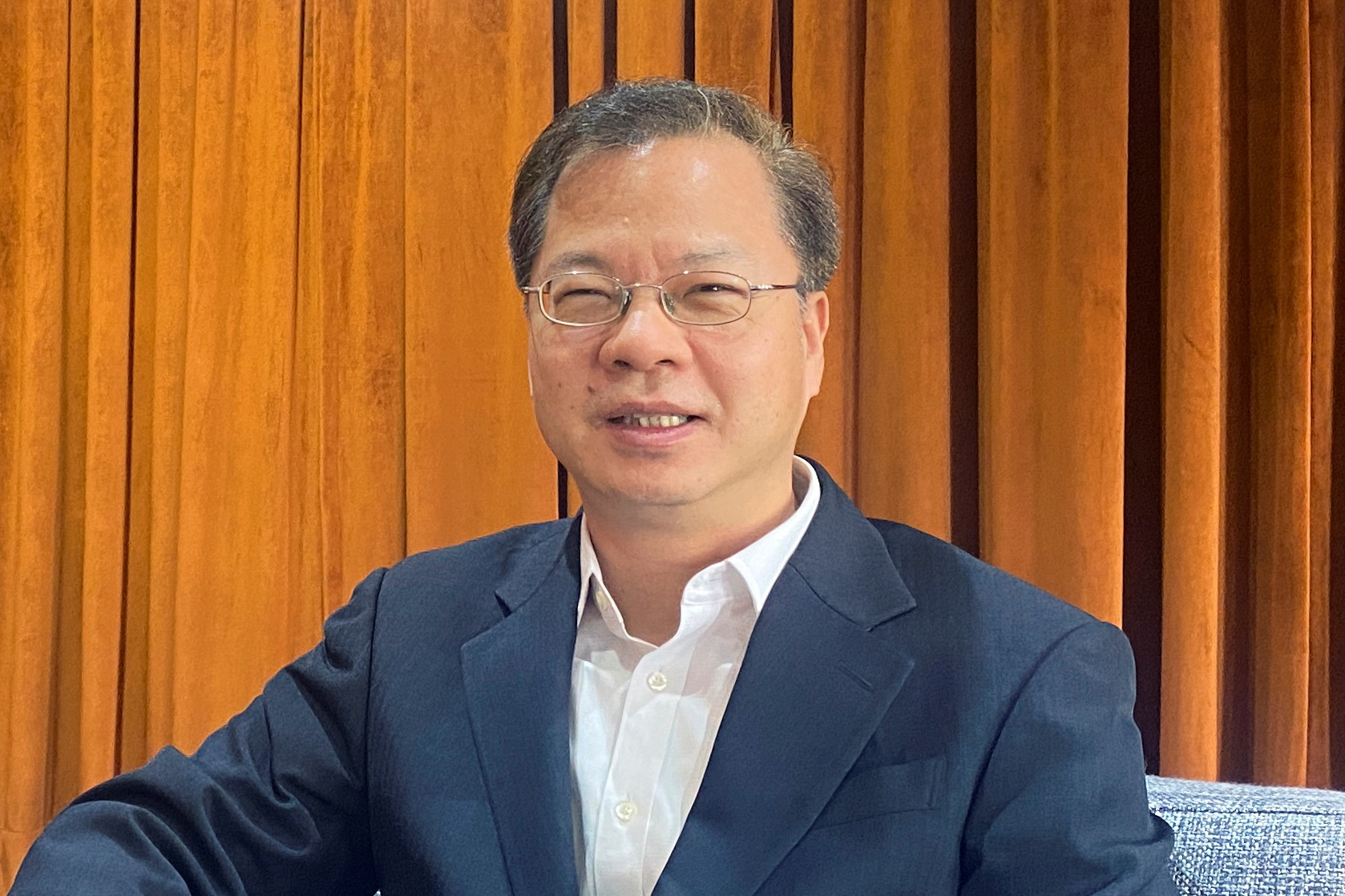 Taiwan National Development Council Minister Kung Ming-hsin poses during an interview with Reuters in Taipei
