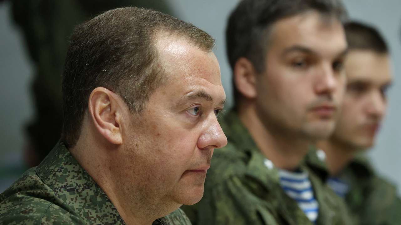 Russia's Security Council deputy head Medvedev meets military personnel in Ulyanovsk region