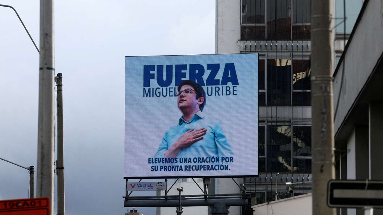 FILE PHOTO: Colombian Senator Miguel Uribe Turbay is hospitalized after being shot during a campaign event, in Bogota