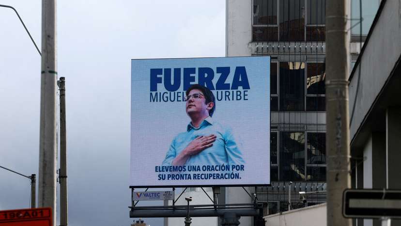 FILE PHOTO: Colombian Senator Miguel Uribe Turbay is hospitalized after being shot during a campaign event, in Bogota