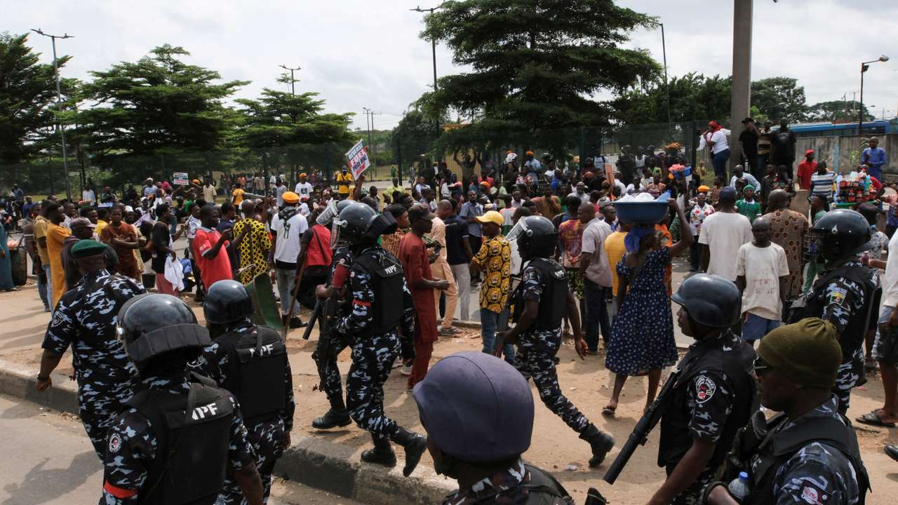 FILE PHOTO: Nigerians protest against economic hardship
