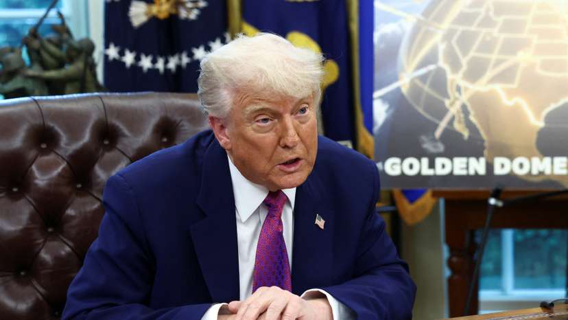 U.S. President Donald Trump and U.S. Defense Secretary Pete Hegseth make an announcement at the White House in Washington