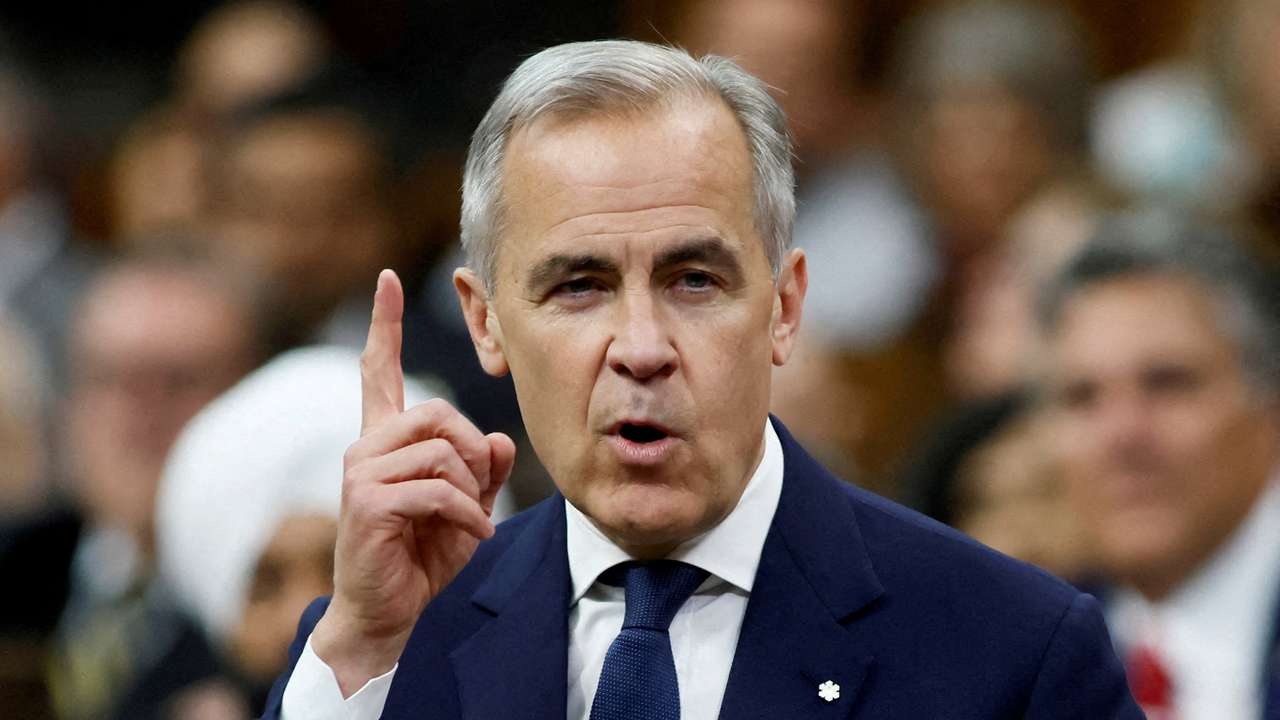FILE PHOTO: Canada's Prime Minister Mark Carney speaks during Question Period in the House of Commons on Parliament Hill in Ottawa