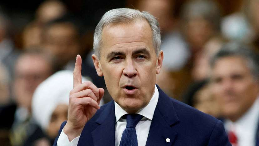 FILE PHOTO: Canada's Prime Minister Mark Carney speaks during Question Period in the House of Commons on Parliament Hill in Ottawa