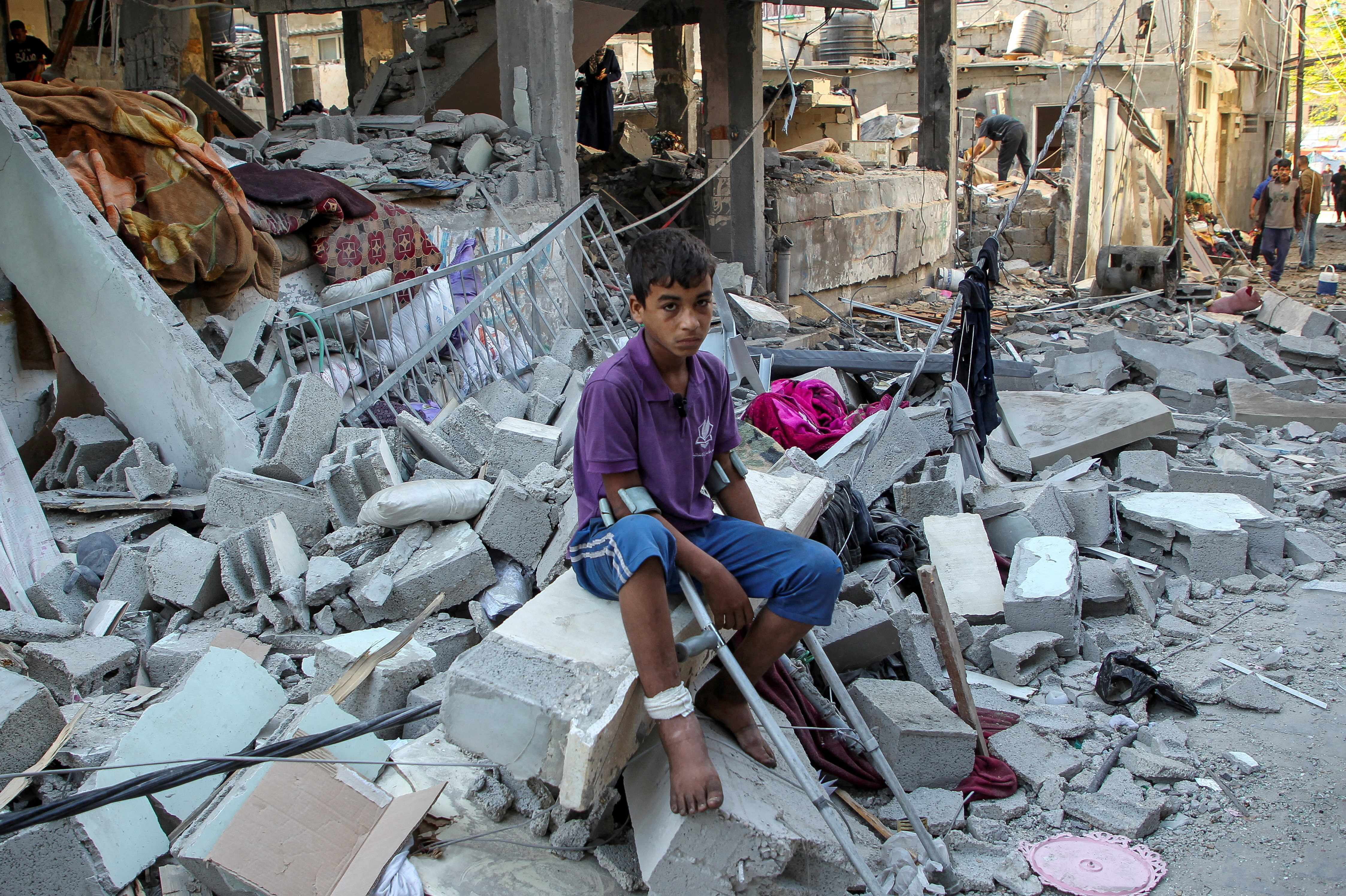 FILE PHOTO: Aftermath of an Israeli strike on a house in Rafah
