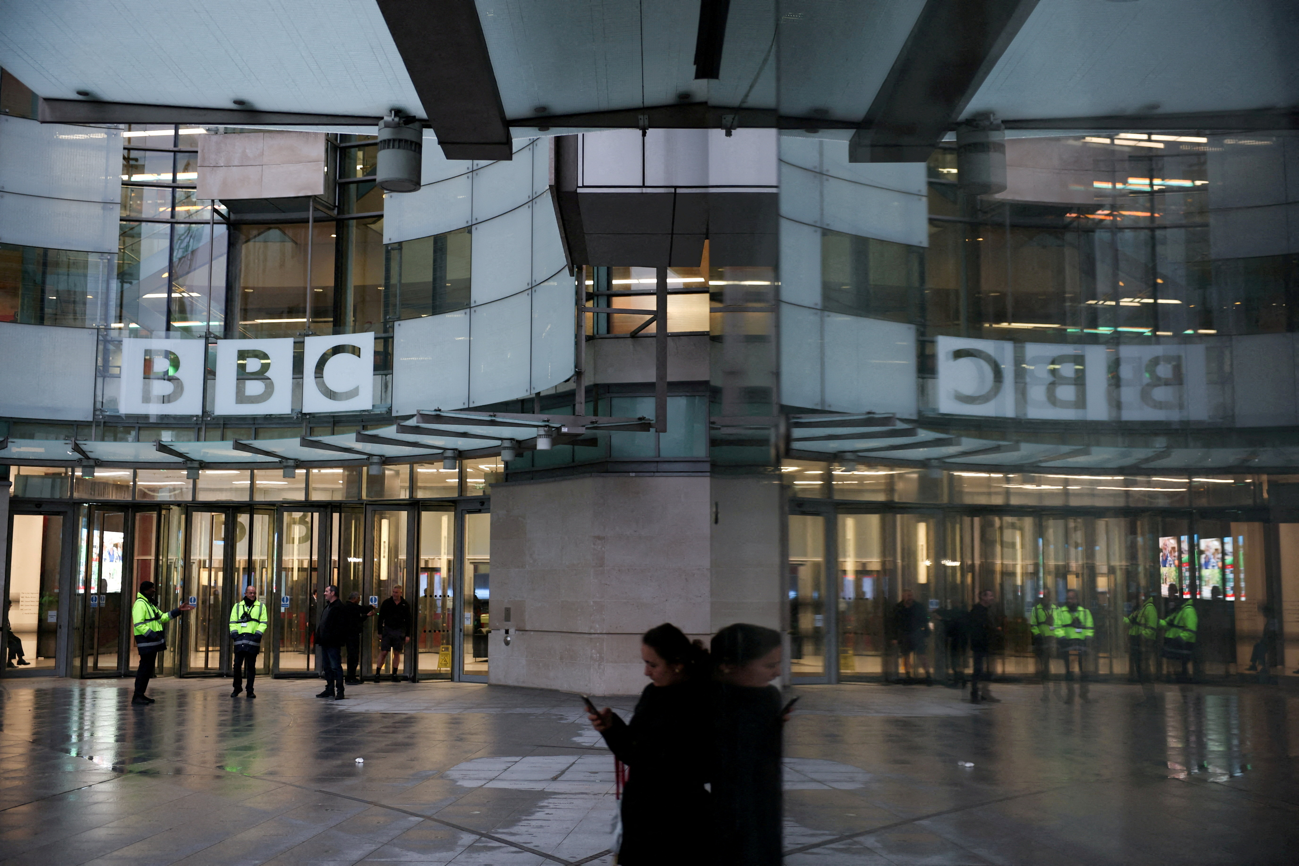 FILE PHOTO: BBC continues to face questions following Trump's lawsuit threat