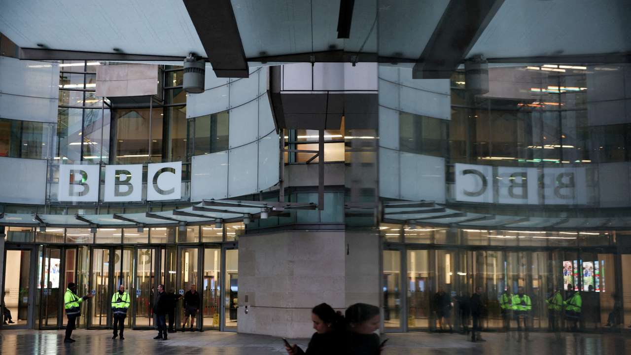 FILE PHOTO: BBC continues to face questions following Trump's lawsuit threat