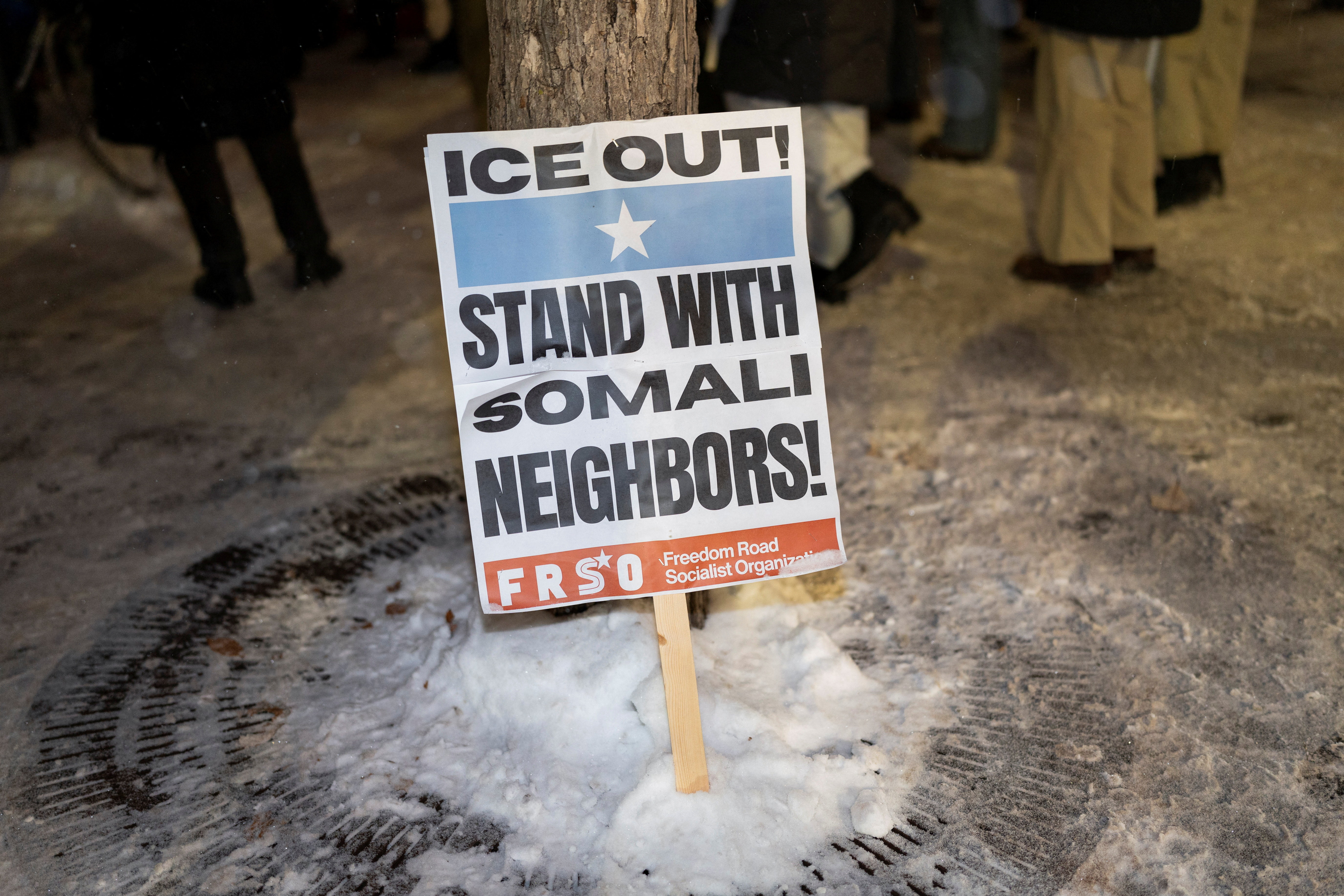 Protesters condemn ICE for targeting the Somali community