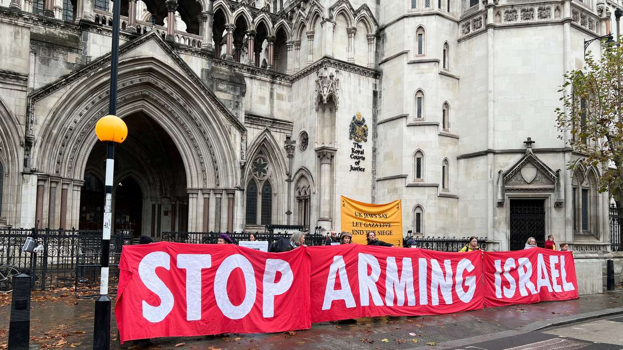 Palestinian NGO's legal challenge over Britain's F-35 parts export to Israel, in London