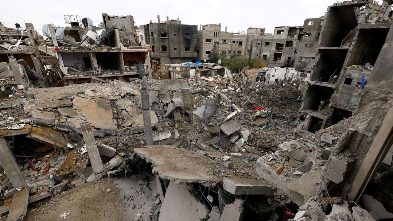 FILE PHOTO: Aftermath of an Israeli strike on a house, in the central Gaza Strip