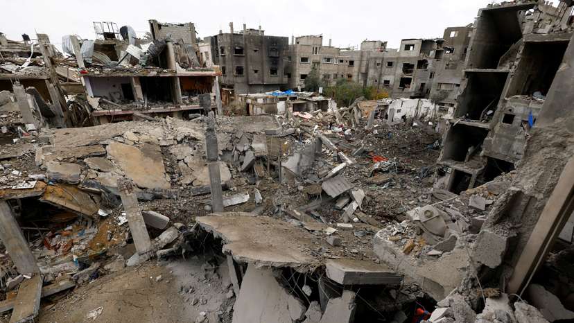 FILE PHOTO: Aftermath of an Israeli strike on a house, in the central Gaza Strip