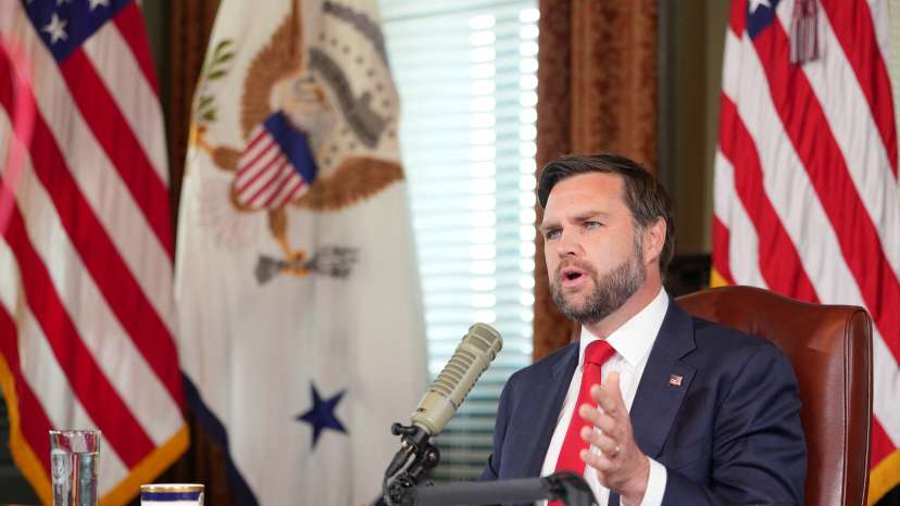 Vice President J.D.Vance hosts an episode of 'The Charlie Kirk Show' at the White House