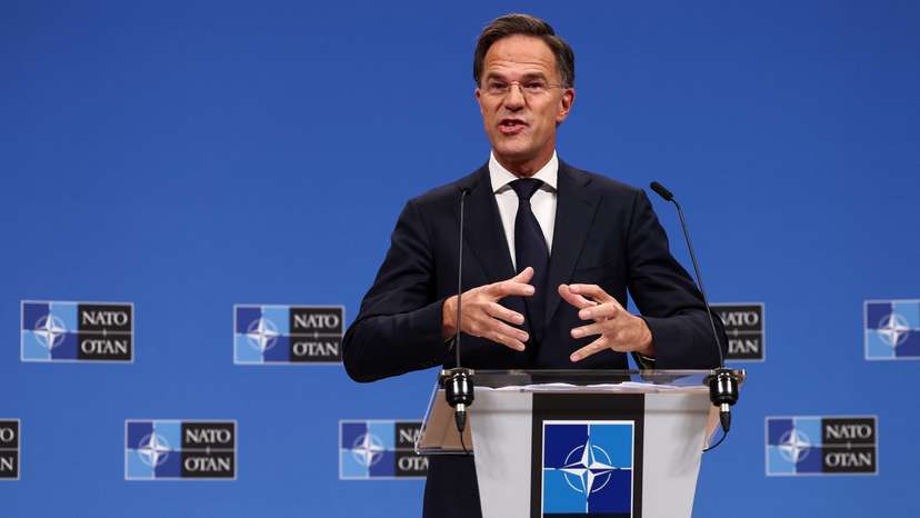 NATO Secretary-General Mark Rutte holds a press conference, in Brussels