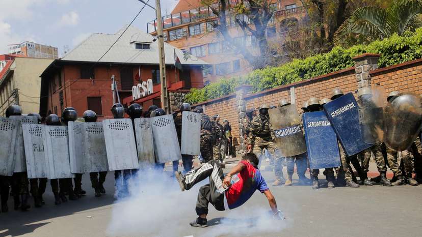 Nationwide youth-led protest over frequent power outages and water shortages, in Antananarivo