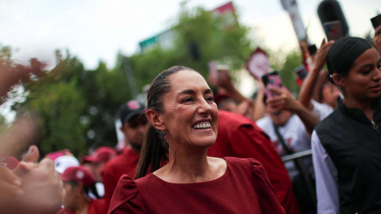 FILE PHOTO: Presidential candidate Claudia Sheinbaum holds a campaign rally in Mexico City