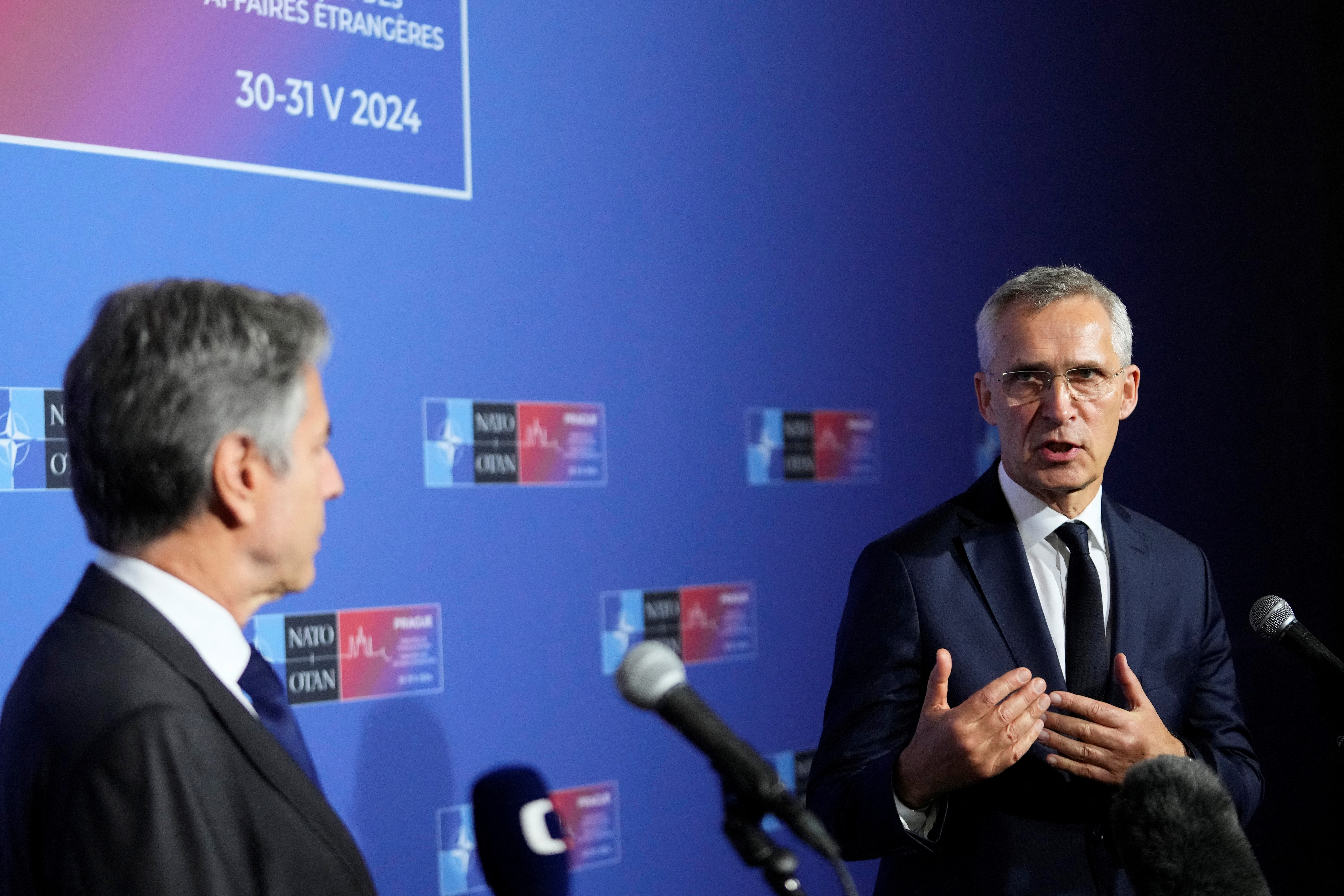 Meeting of NATO foreign ministers at the Czernin Palace in Prague