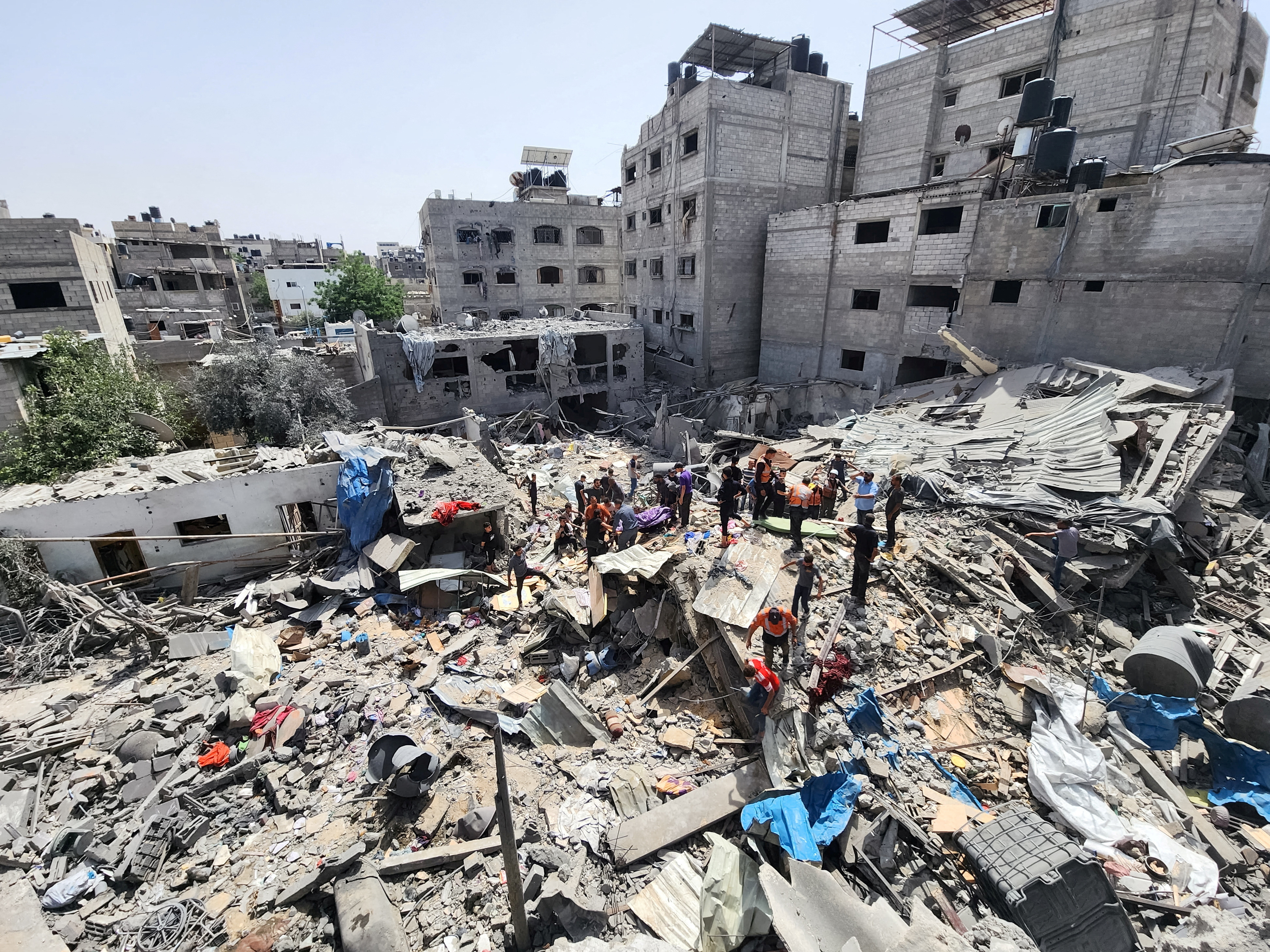 Aftermath of an Israeli strike in Jabalia refugee camp