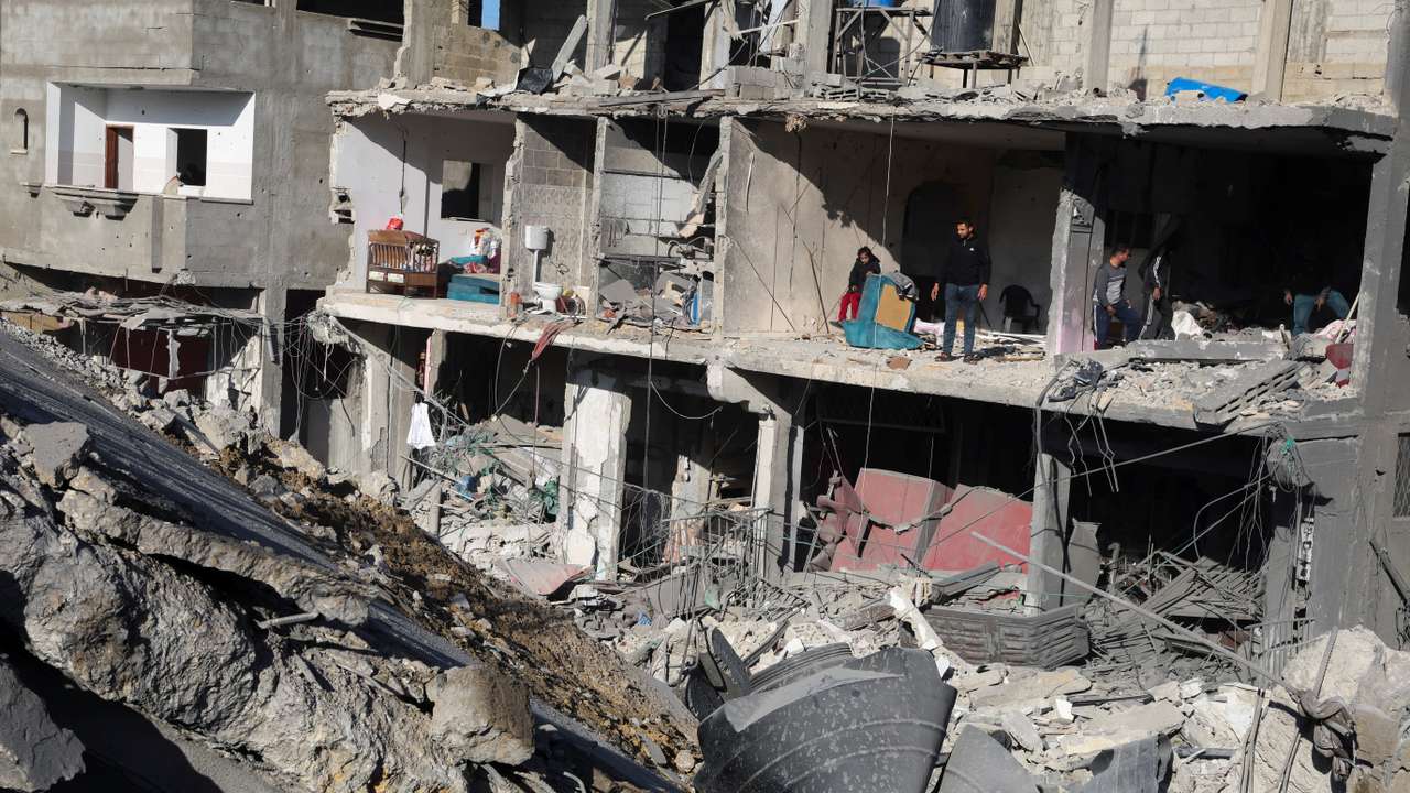 Aftermath of Israeli strikes in Rafah