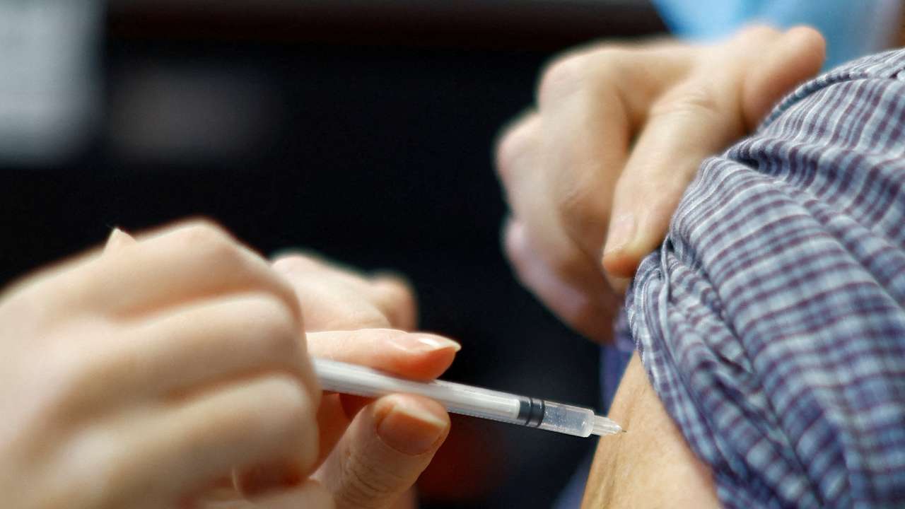 FILE PHOTO: COVID-19 vaccination center in Nice