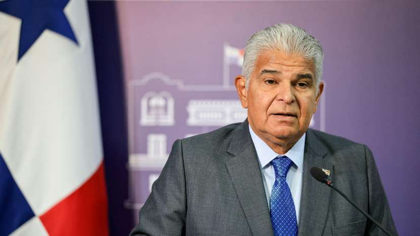 Panama's President Jose Raul Mulino holds press conference, in Panama City