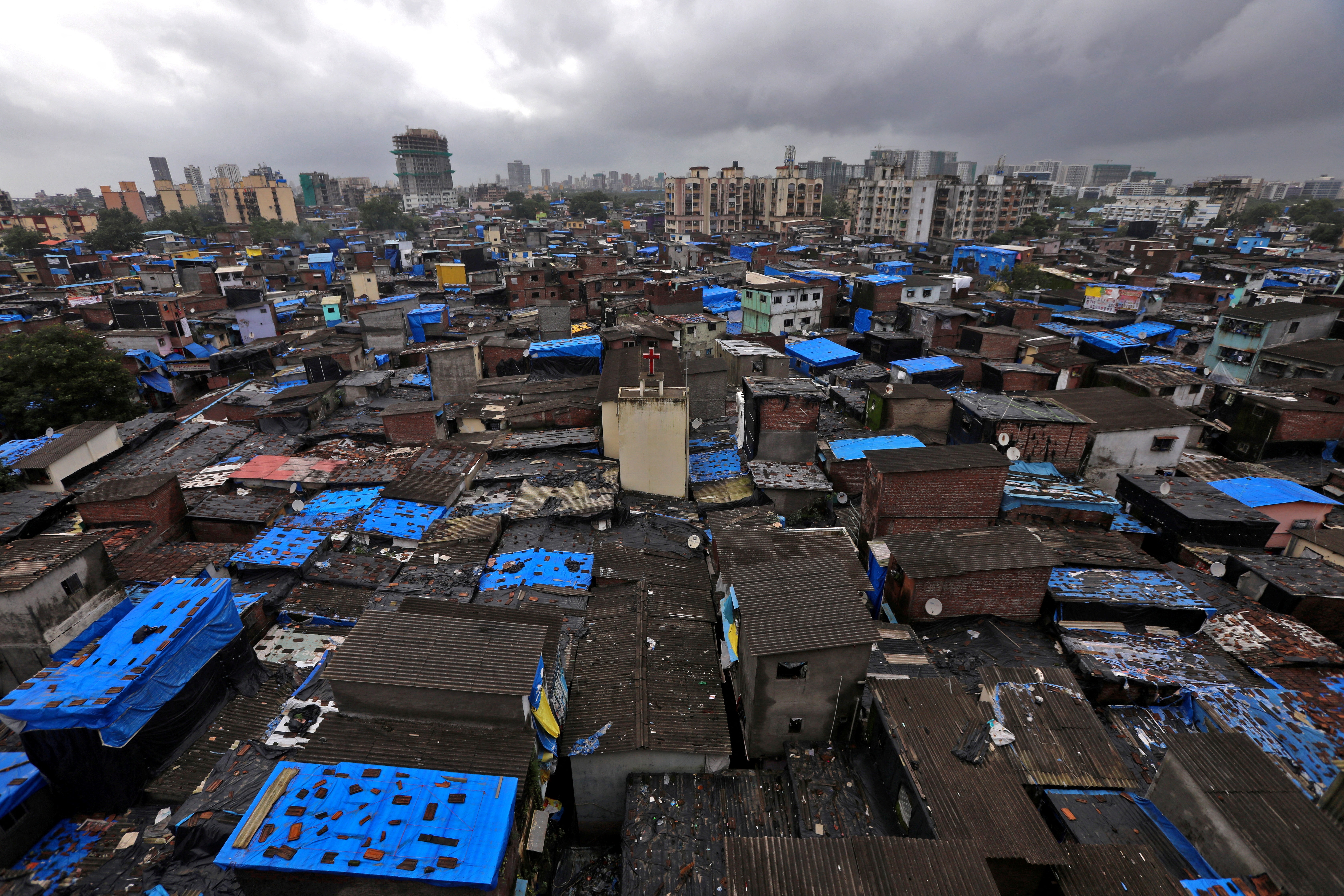 FILE PHOTO: A general view of Dharavi, Mumbai