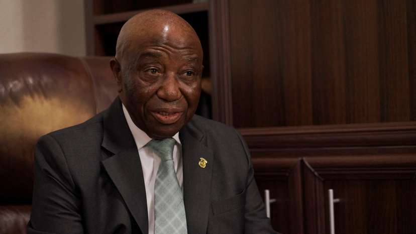 FILE PHOTO: Liberia president-elect Joseph Boakai attends an interview at his home in Monrovia