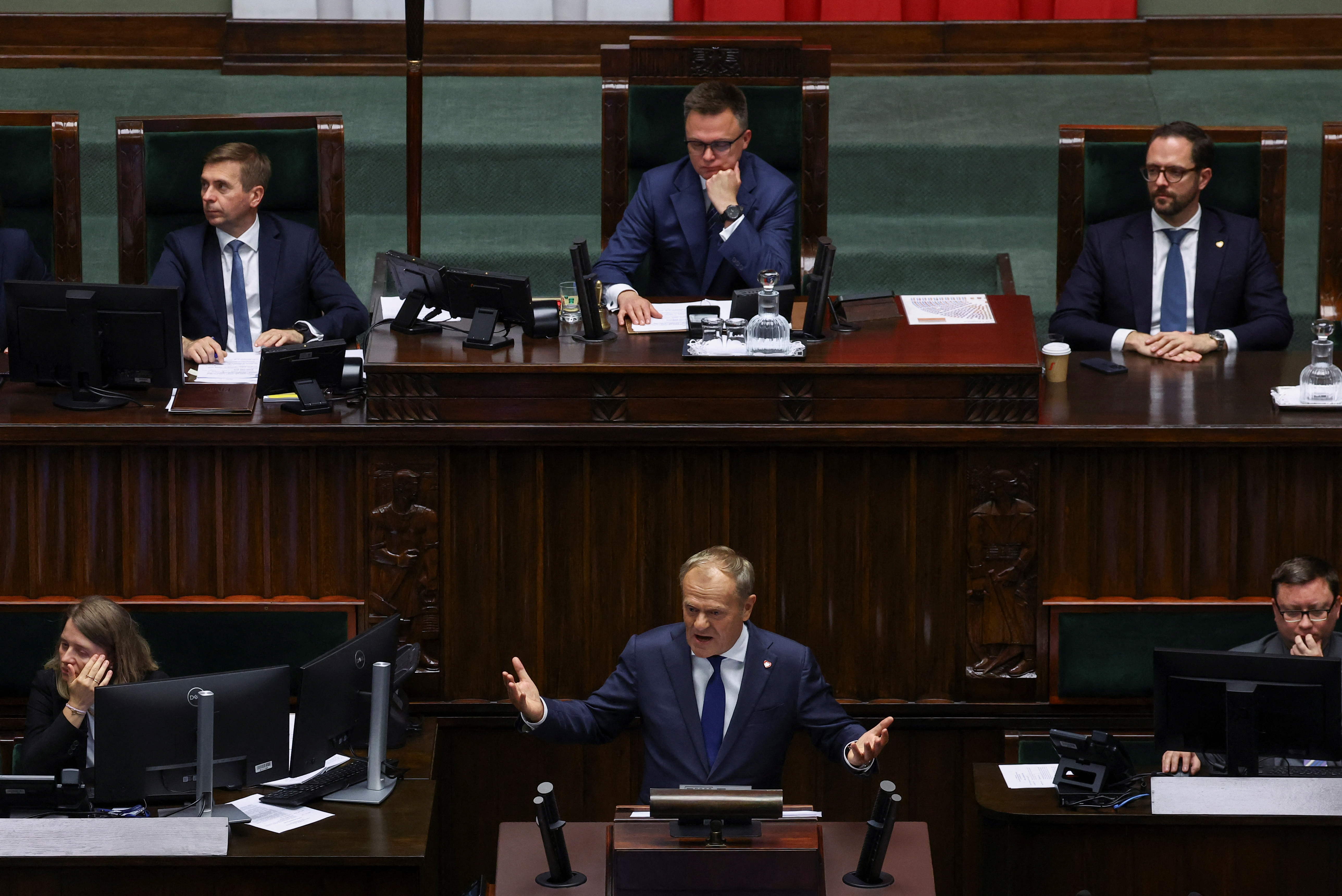Polish PM Tusk speaks ahead of confidence vote in Warsaw
