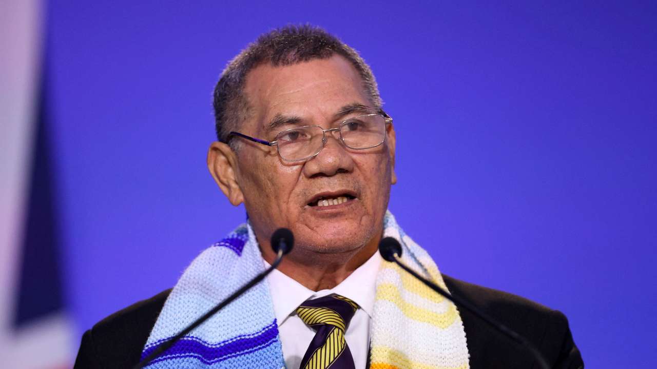 FILE PHOTO: FILE PHOTO: Tuvalu Prime Minister Kausea Natano,speaks during the U.N. Climate Conference (COP26) in Glasgow, Scotland.