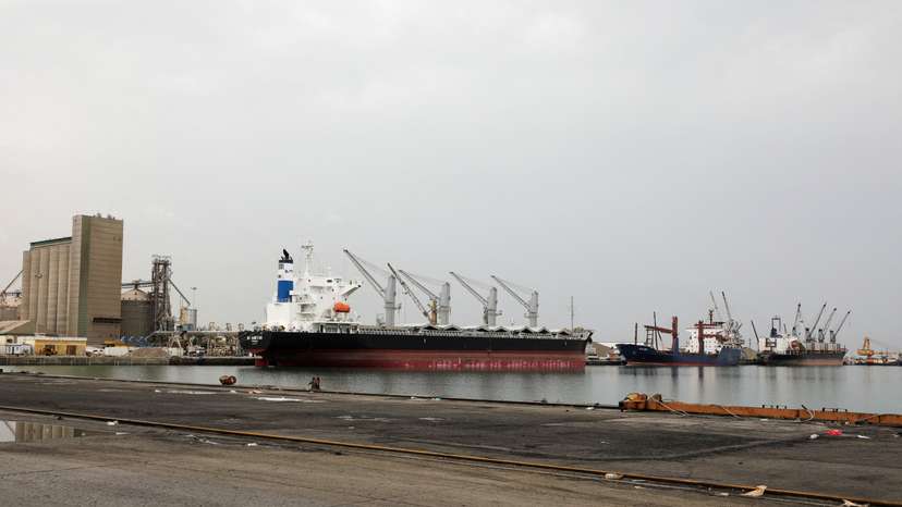 FILE PHOTO: Ships are docked at the Red Sea port of Hodeidah