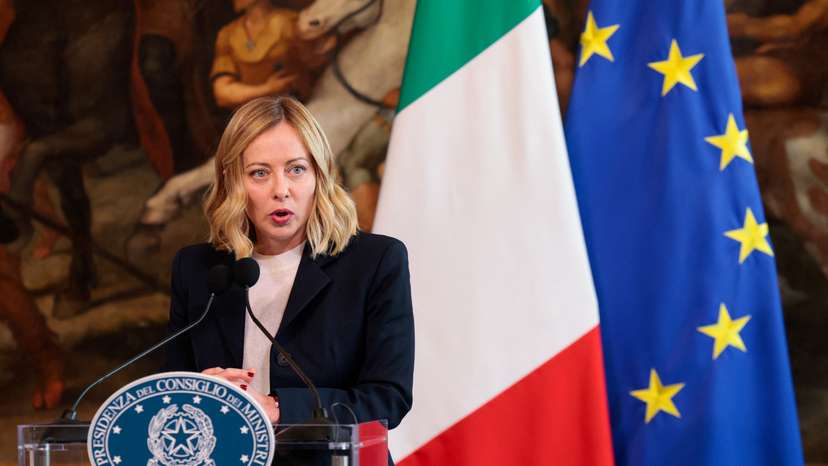 FILE PHOTO: Italian Prime Minister Meloni meets Swedish Prime Minister Kristersson, in Rome