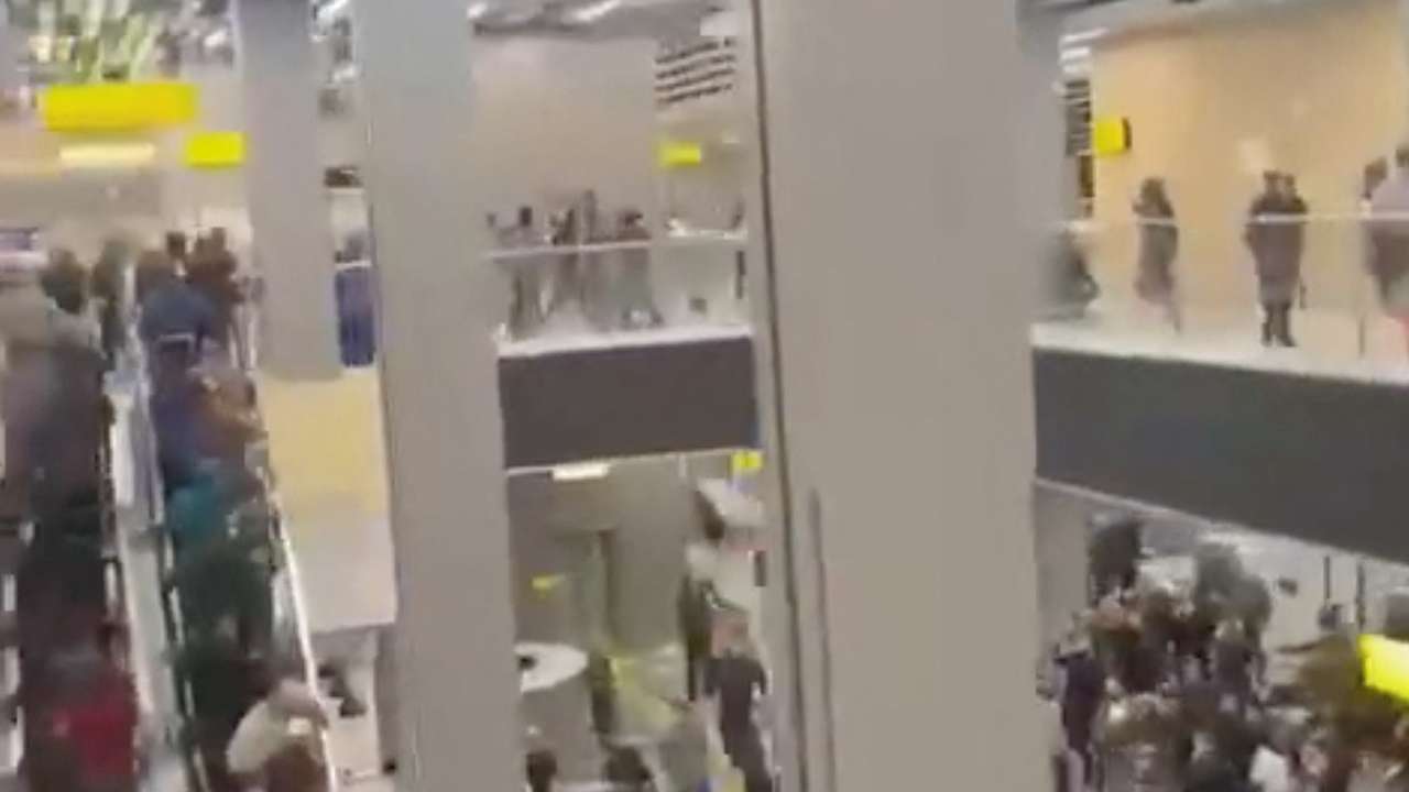 Pro-Palestinian protesters storm an airport building, in Makhachkala