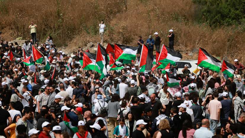 Palestinians living in Israel mark the 76th anniversary of the Nakba, near Haifa