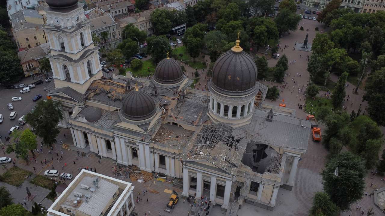 FILE PHOTO: Aftermath of a Russian missile attack in Odesa
