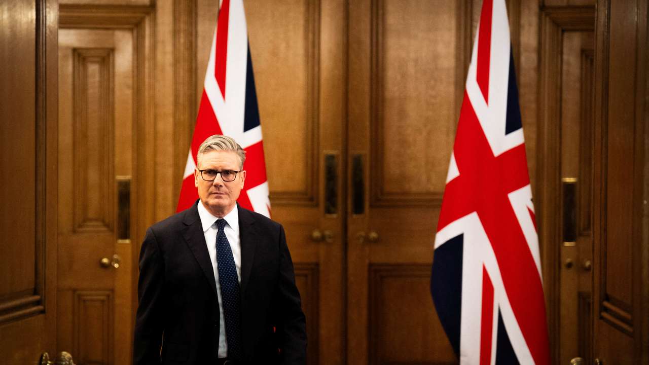 British Prime Minister Sir Keir Starmer speaks at 10 Downing Street