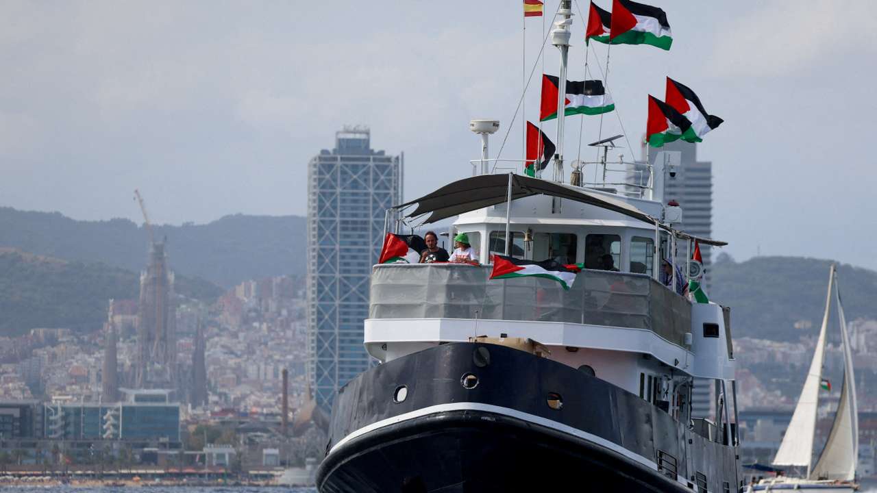 FILE PHOTO: Humanitarian flotilla including Greta Thunberg departs for Gaza from Spain