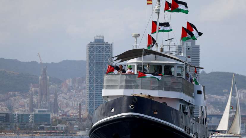 FILE PHOTO: Humanitarian flotilla including Greta Thunberg departs for Gaza from Spain