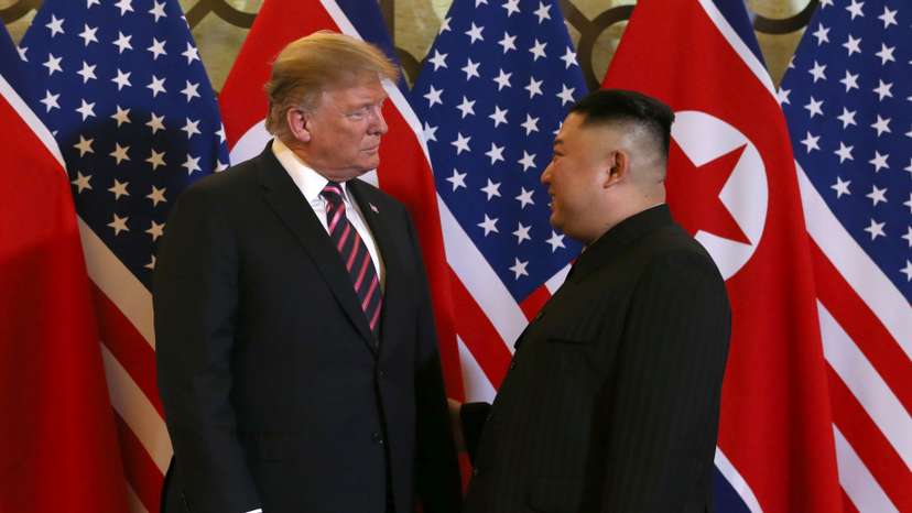 U.S. President Donald Trump meets with North Korean leader Kim Jong Un in Hanoi