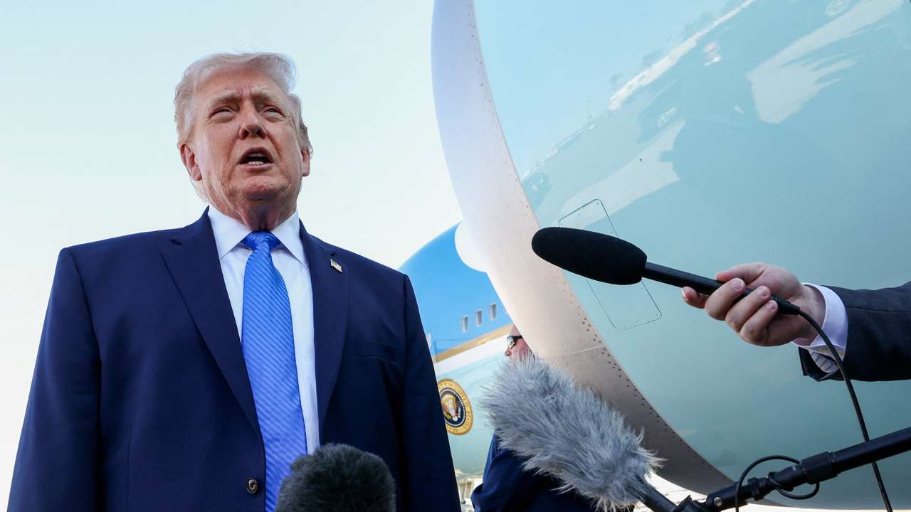 U.S. President Donald Trump departs West Palm Beach, Florida