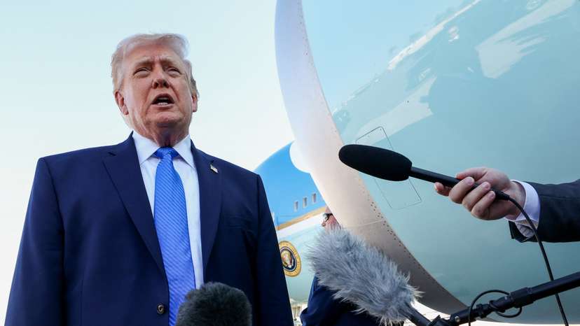 U.S. President Donald Trump departs West Palm Beach, Florida