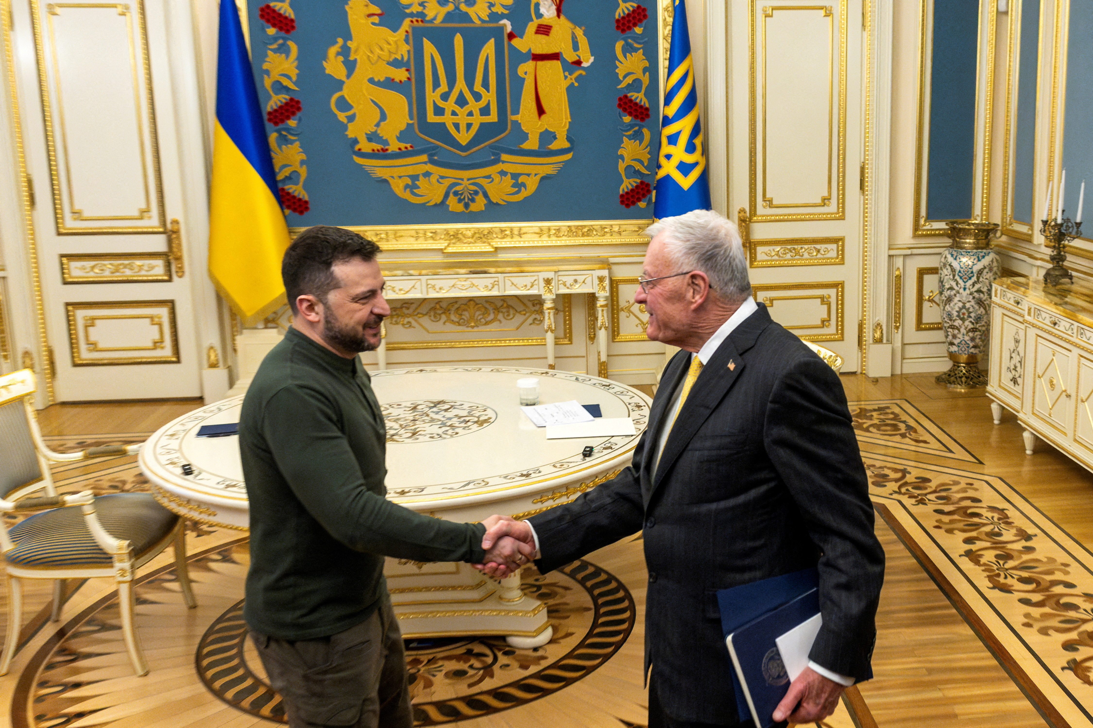 FILE PHOTO: U.S. Special Envoy to Ukraine and Russia Kellogg and Ukrainian President Zelenskiy meet in Kyiv