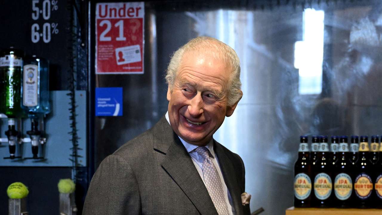 Britain's King Charles visits the Tower Brewery in Burton-Upon-Trent